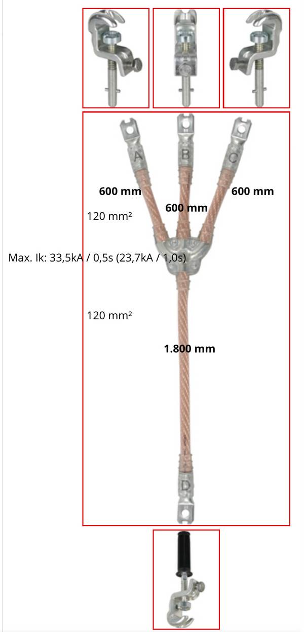 DEHN VE9HQHJ  Câble de mise à la terre et en court-circuit    1 pc(s)