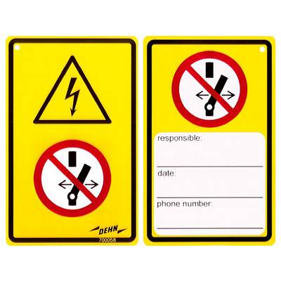 DEHN 700058 Etiquette d'avertissement (l x H) 54 mm x 86 mm 1 pc(s)-0