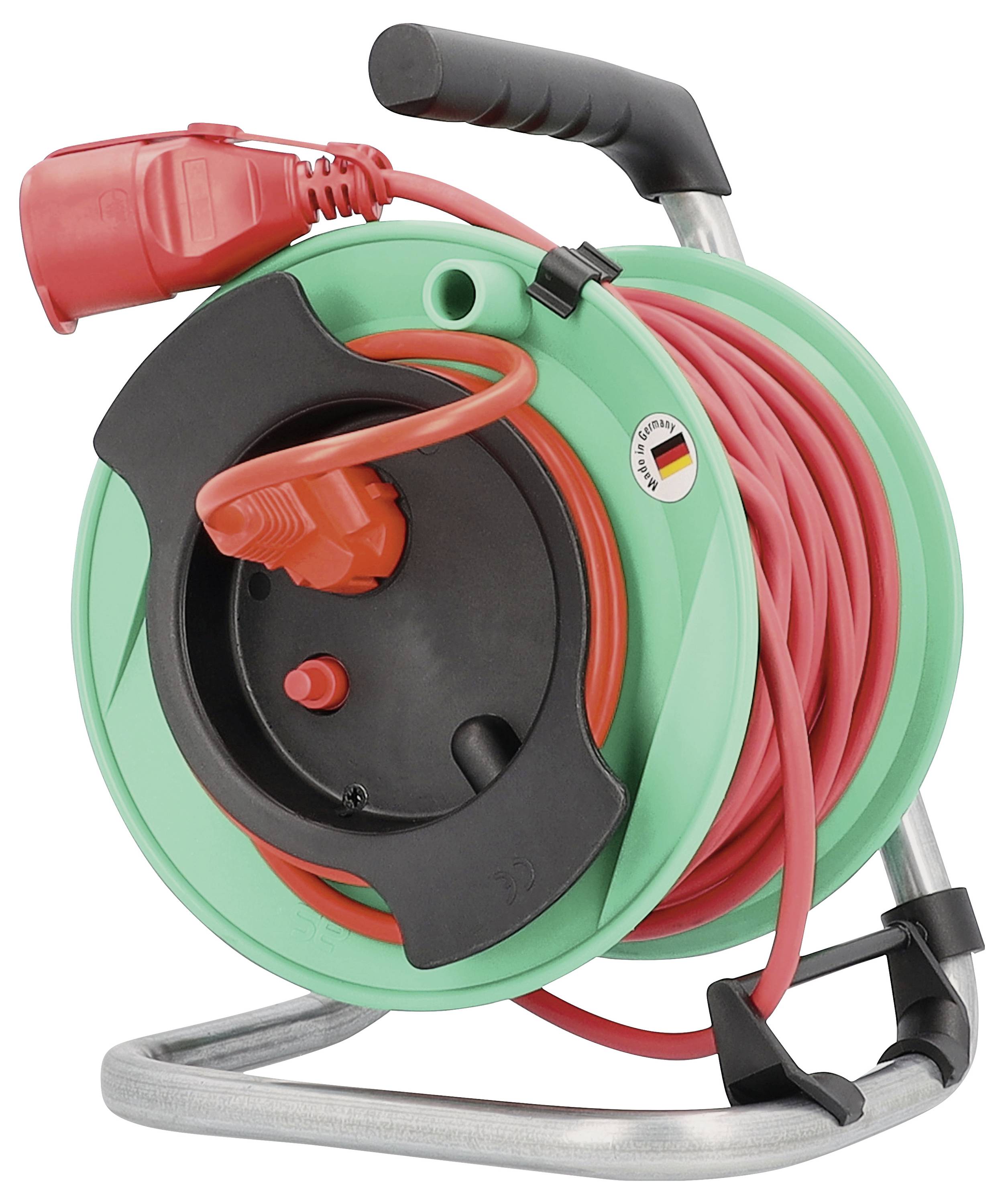 AS Schwabe 812323 Enrouleur de câble 25 m rouge Prise mâle + contact de protection-1