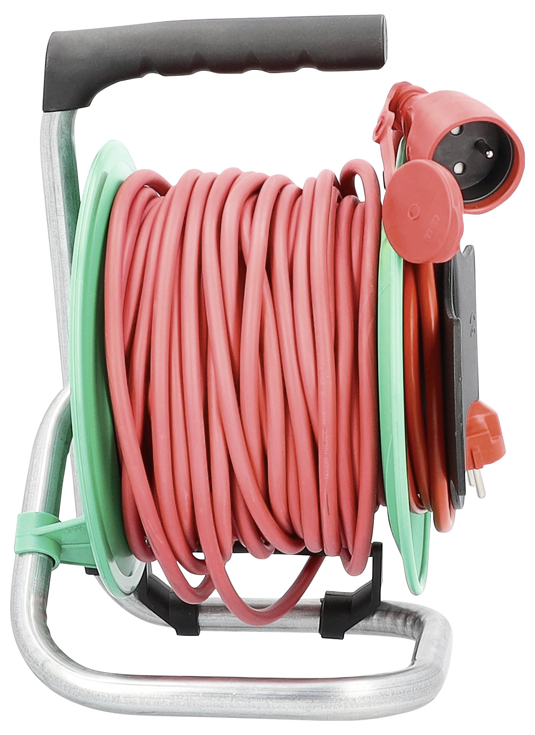 AS Schwabe 812323 Enrouleur de câble 25 m rouge Prise mâle + contact de protection-2
