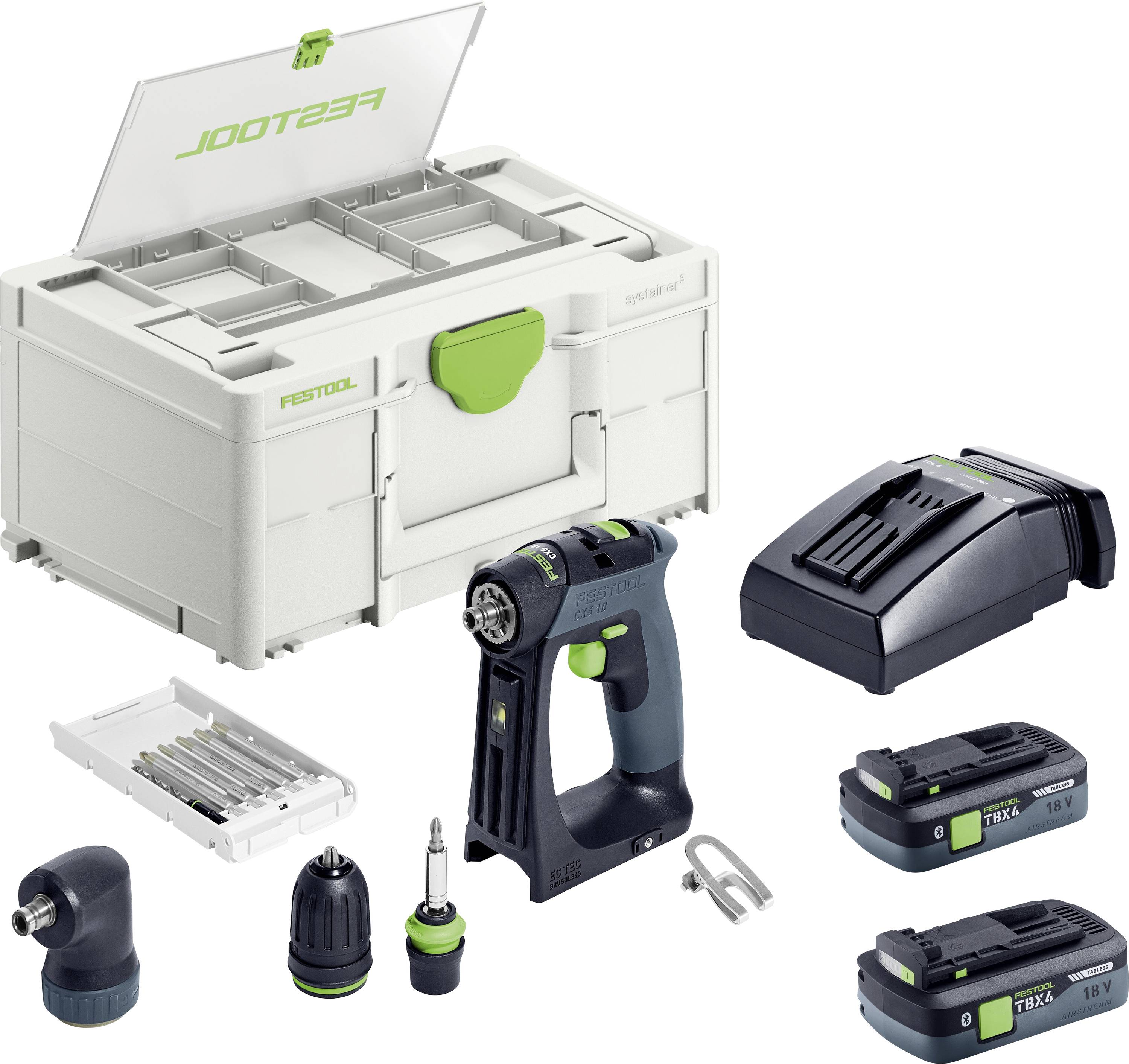 Perceuse-visseuse sans fil Festool CXS 18 TBX4,0 I-Set 579354 18 V 4 Ah