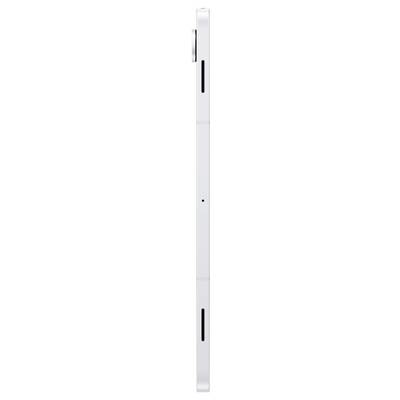 Vue latérale d'un smartphone argenté au profil mince avec deux longs boutons noirs latéraux.