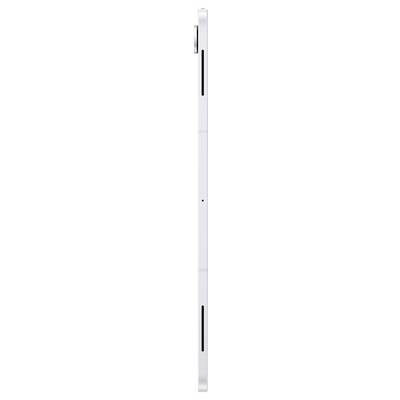 Stylet blanc élancé présenté verticalement, avec une pointe noire et deux boutons latéraux, sur un fond blanc uni.