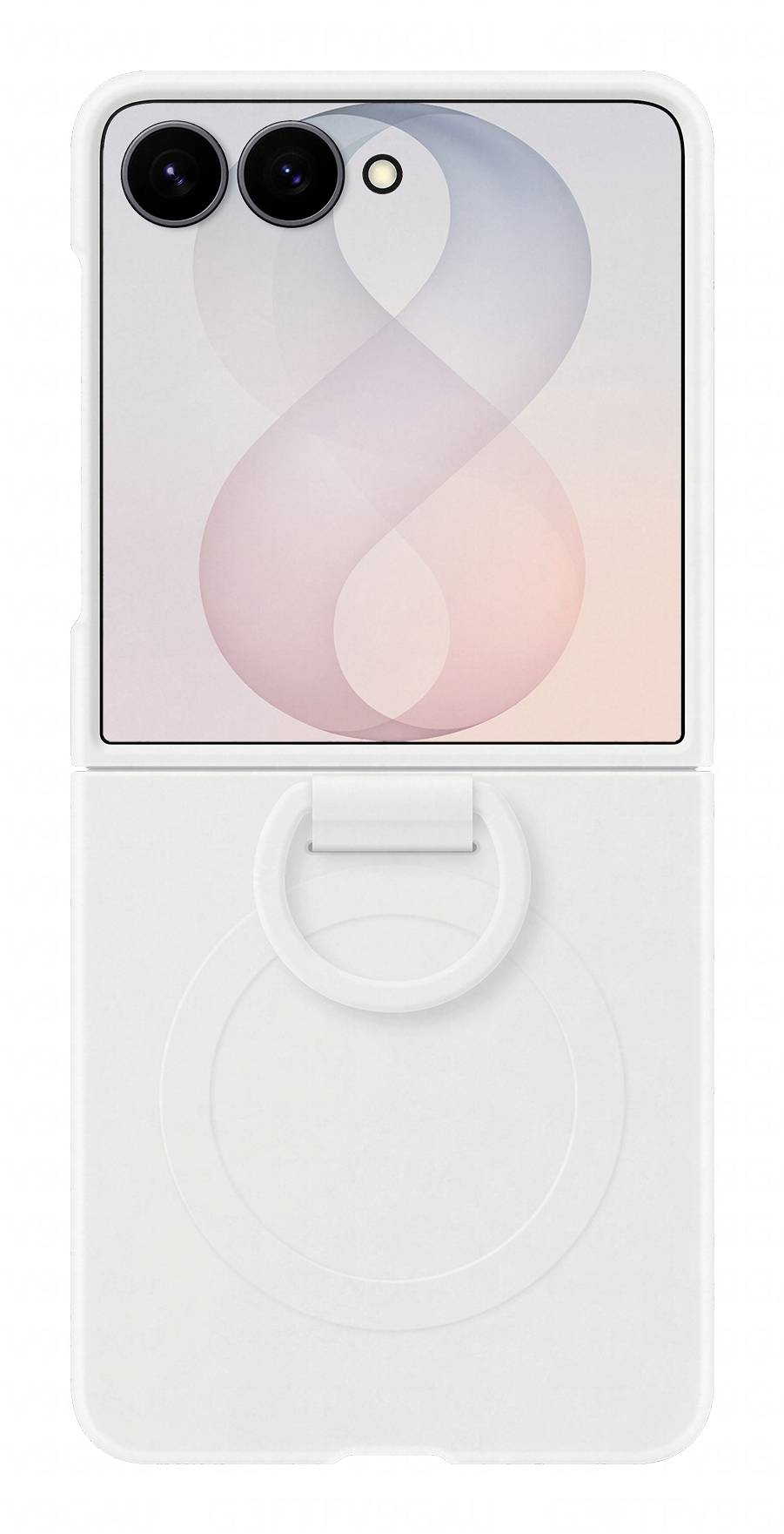 Samsung Silicone Ring Magnet Case Coque Samsung Z Flip8 blanc avec module magnétique, avec anneau de retenue EF-EF776CWE