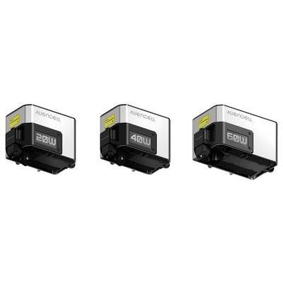 Trois unités d'alimentation AlienCell affichées côte à côte, étiquetées 20W, 40W et 50W.