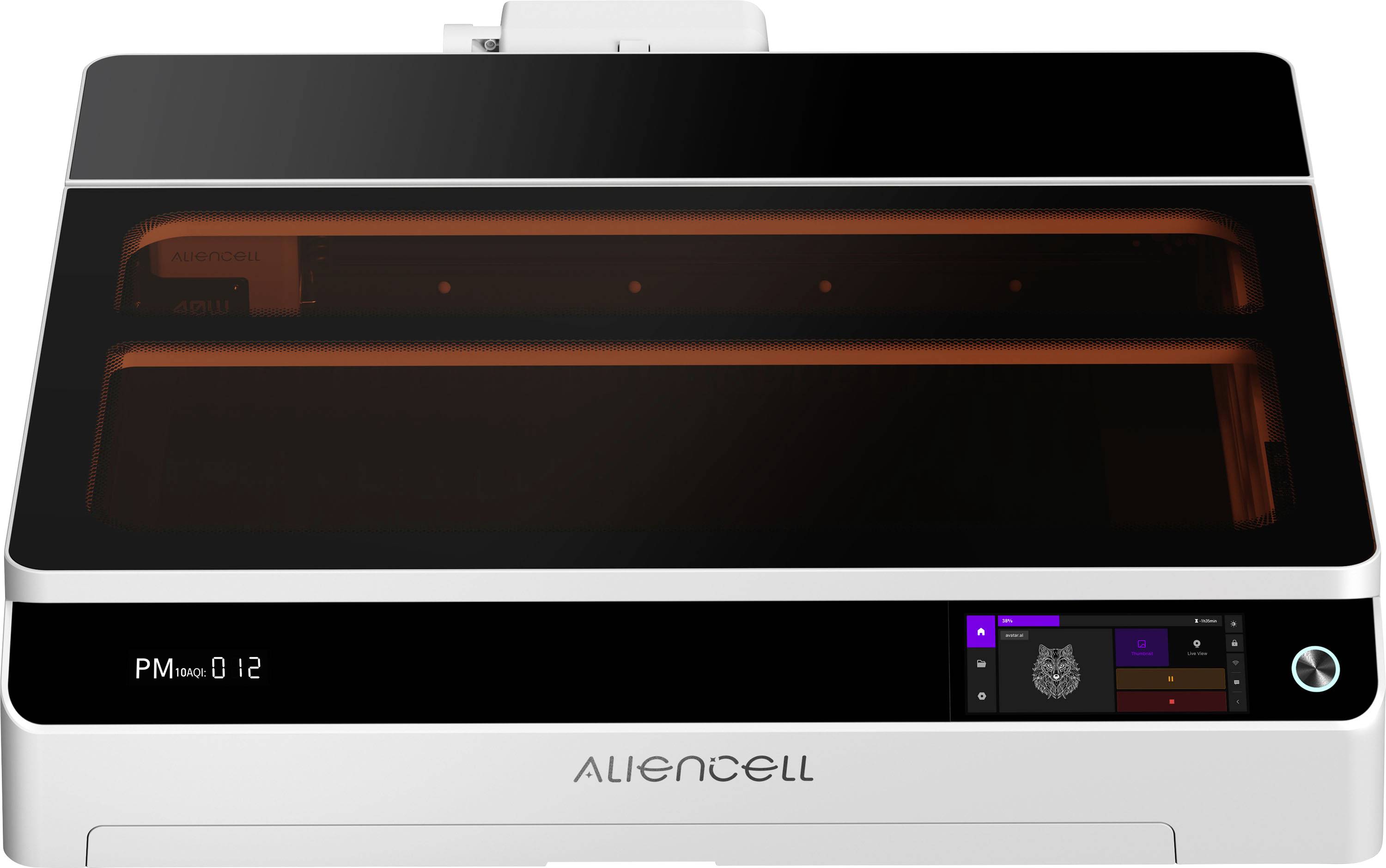 Aliencell Graveur laser X1 20W machine axe Z réglable électriquement, graveur, avec système de ventilation, avec caméra 