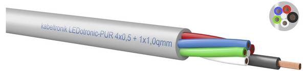 Kabeltronik 423P51105 LEDotronic-PUR 3x0,50qmm + 1x1,00qmm Câble LED 500 V PUR (Ø) 5.1 mm 100 m