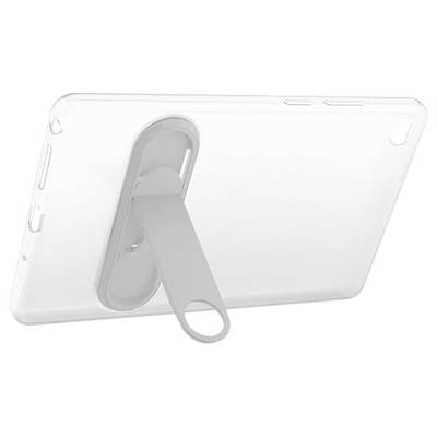 Étui transparent pour smartphone avec anneau de support intégré replié à l'arrière pour un visionnage en mains libres et une meilleure prise en main.