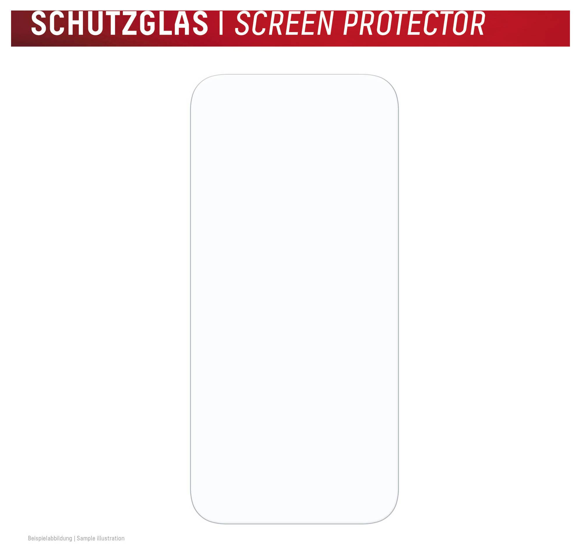 Illustration d'un protecteur d'écran de smartphone transparent, étiqueté « VERRE DE PROTECTION | PROTECTEUR D'ÉCRAN » en haut.