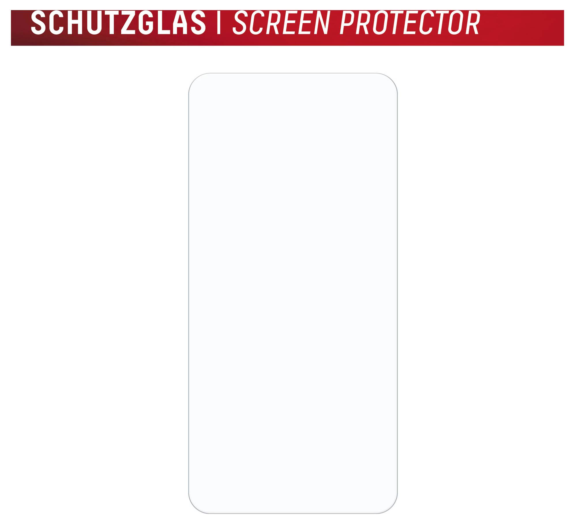 Modèle de protecteur d'écran de smartphone blanc avec le texte « VERRE DE PROTECTION | PROTECTEUR D'ÉCRAN » en haut.