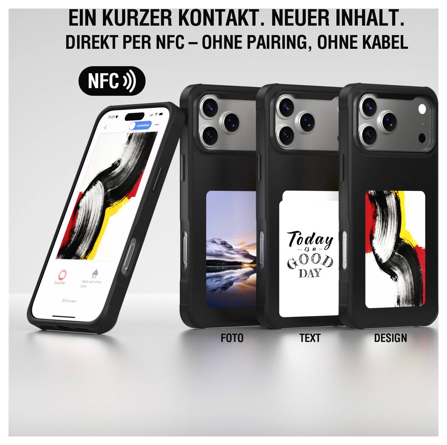 Une brève prise de contact. Nouveau contenu. Directement par NFC – sans appairage, sans câble