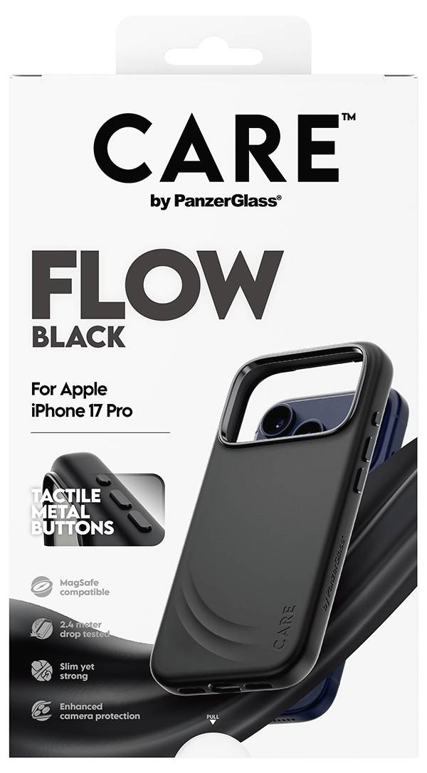 PanzerGlass CARE Feature Flow Coque arrière Apple iPhone 17 Pro, iPhone 18 Pro noir chargement par induction CR58291-4