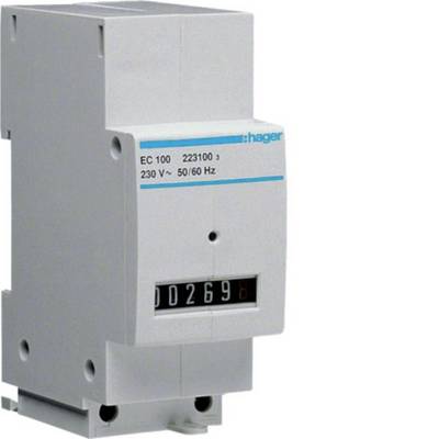 Compteur électrique blanc Hager EC 100 avec affichage numérique du compteur indiquant 02696.
