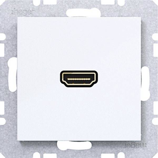 Hager Prise HDMI blanc lumineux (brillant) WAF4380WG 1 pc(s)