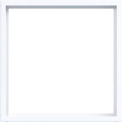 Cadre carré blanc vide avec une bordure gris clair et une ombre intérieure, montré sur un fond blanc.
