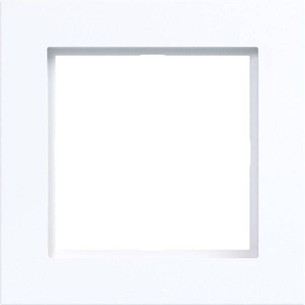 Cadre blanc carré vide centré sur un fond blanc, ressemblant à une image vide ou une image de remplissage.