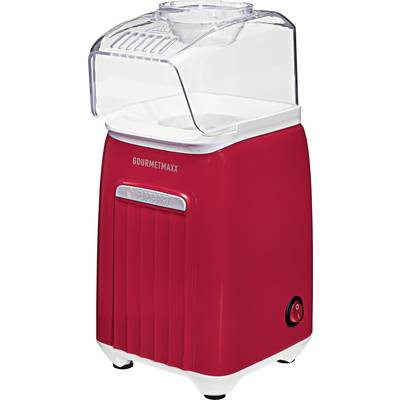 Distributeur de boissons rouge pour plan de travail avec couvercle charnié transparent et bec verseur, étiqueté 'GOURMETMAXX' et 'IceBox', présenté sur fond blanc.