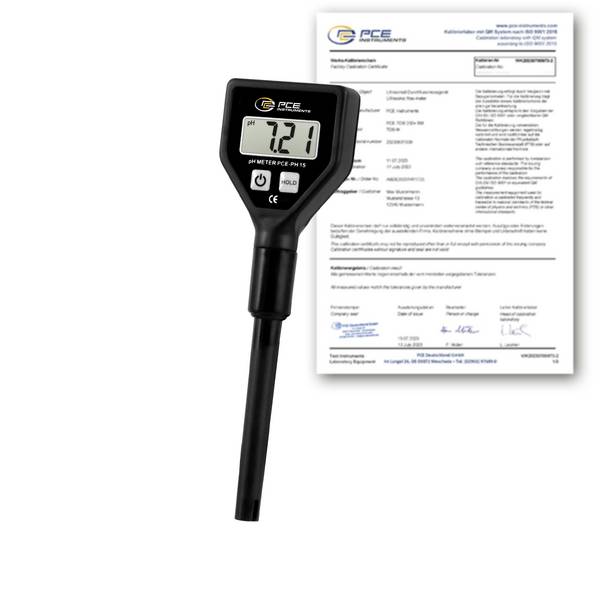 PCE Instruments PCE-PH 15-ICA pH-mètre étalonné (ISO) pH