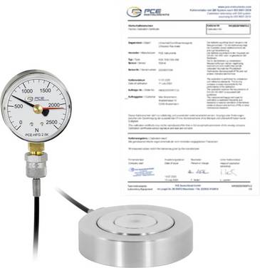 PCE Instruments PCE-HFG 2.5K-E100-ICA Dynamomètre 2500 N (max.) ISO