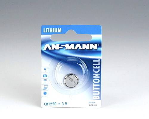 Batterie bouton lithium CR1220 3V ANSMANN en emballage de vente sous blister.