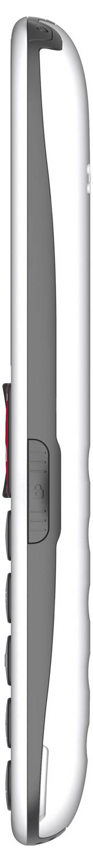Vue latérale d'un couteau utilitaire rétractable argenté avec une poignée nervurée noire et un accent rouge, présenté isolé sur un fond blanc.