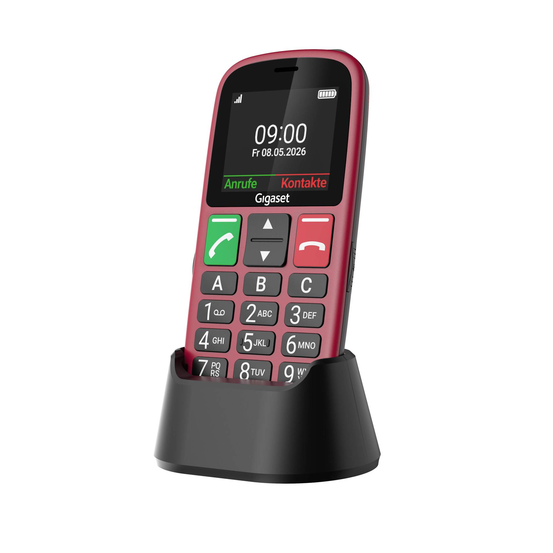 Gigaset GL30 Téléphone portable pour séniors rouge