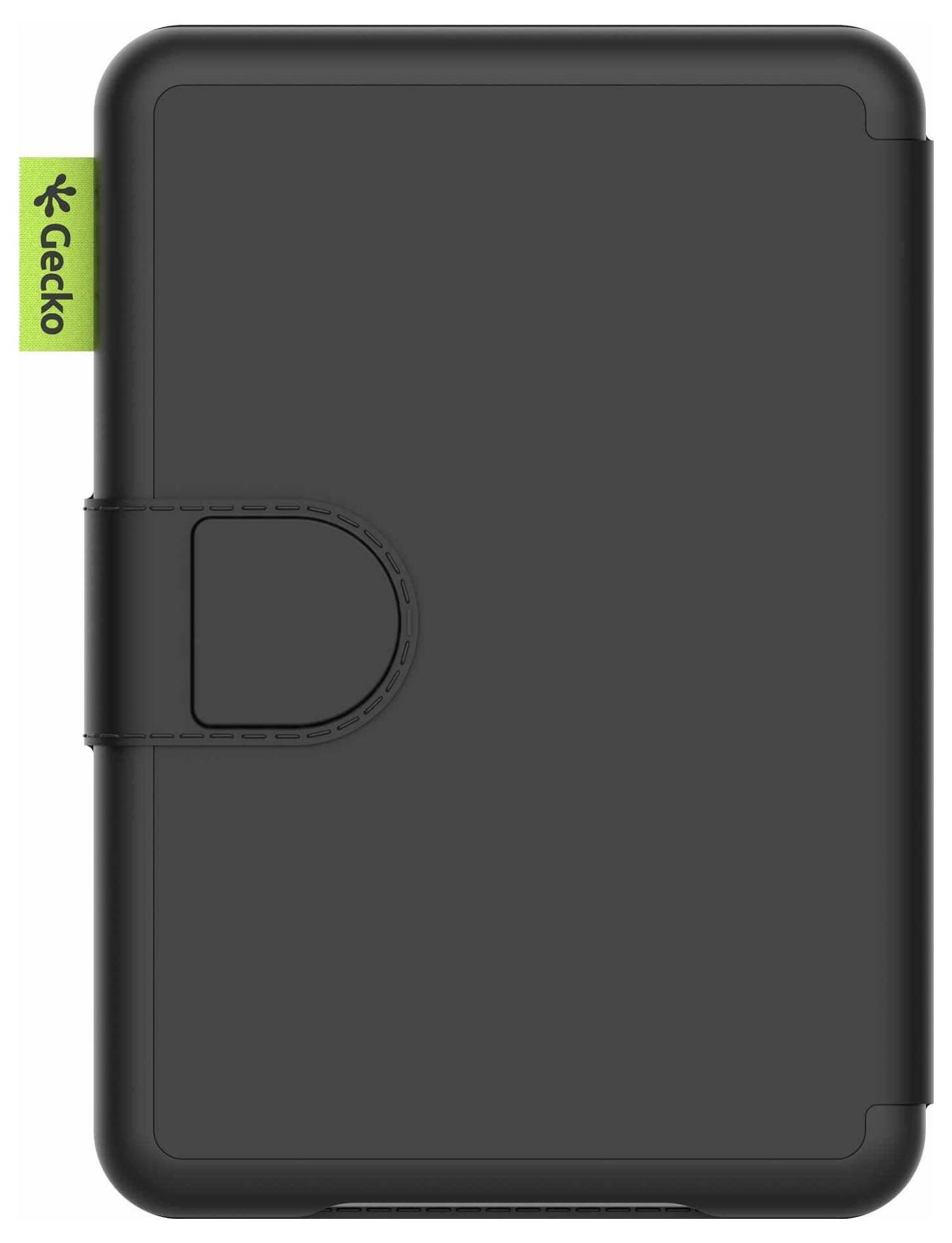 Étui de protection pour tablette de marque Black Gecko avec rabat latéral et coins arrondis, présenté fermé sur un fond blanc.