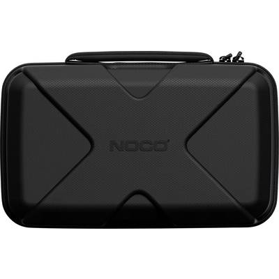 Coffret de transport rigide noir avec logo 'noco' en relief et poignée sur le dessus.