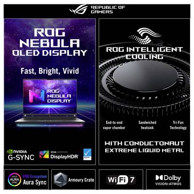 Asus Ordinateur portable de gaming 35.6 cm (14 pouces) 3K 386H 16 GB RAM 1 TB SSD allemand, QWERTZ Intel Graphique Intel-16