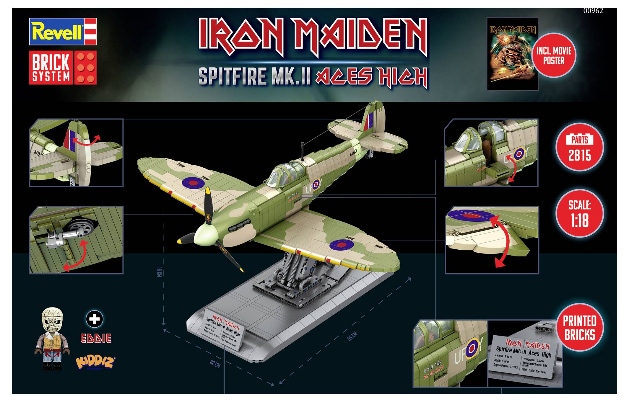 Revell 00962 "Iron Maiden Spitfire MK.II Aces High" - Brick System Kit 1:18-12
