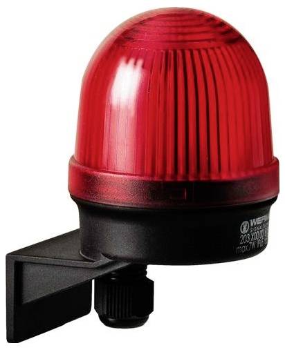 Feu d'avertissement à balise rouge avec support de montage noir sur fond blanc.