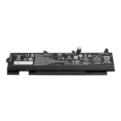 Batterie de pack pour ordinateur portable noir avec étiquettes et connecteur, présentée isolée sur fond blanc.