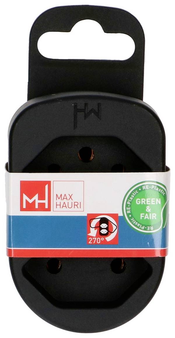 Max Hauri 177209 Prise de dérivation   3 pôles noir