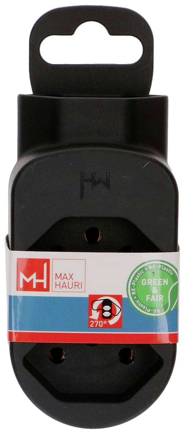 Max Hauri 177213 Prise de dérivation   3 pôles noir