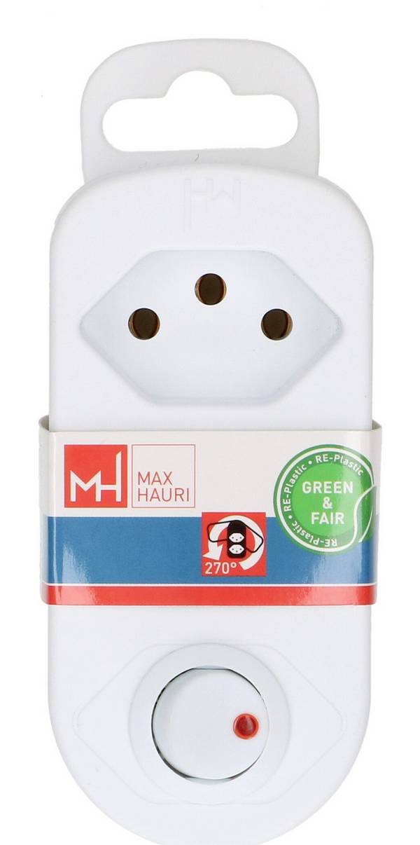 Max Hauri 177210 Prise de dérivation   3 pôles blanc