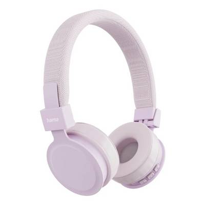 Casque audio sans fil Hama rose clair avec arceau rembourré et coussinets auriculaires présentés sur fond blanc.