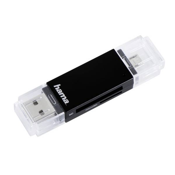 Hama    Hub / lecteur de carte mémoire externe    USB 2.0, Micro USB 2.0  noir