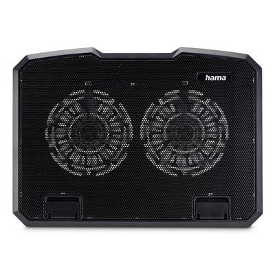 Coussin de refroidissement pour ordinateur portable Hama noir avec deux grands ventilateurs de refroidissement et évents avant