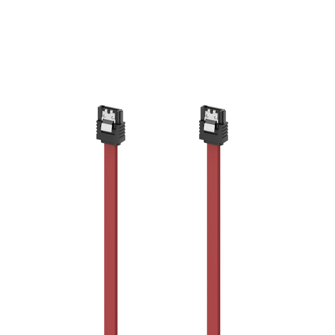 Deux câbles rouges avec des connecteurs USB noirs sur un fond blanc.