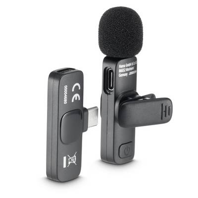 Ensemble de microphone sans fil à revers avec émetteur et dongle récepteur USB sur fond blanc