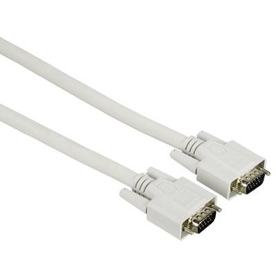 Deux câbles de moniteur VGA blancs avec connecteurs à 15 broches sur un fond blanc uni.