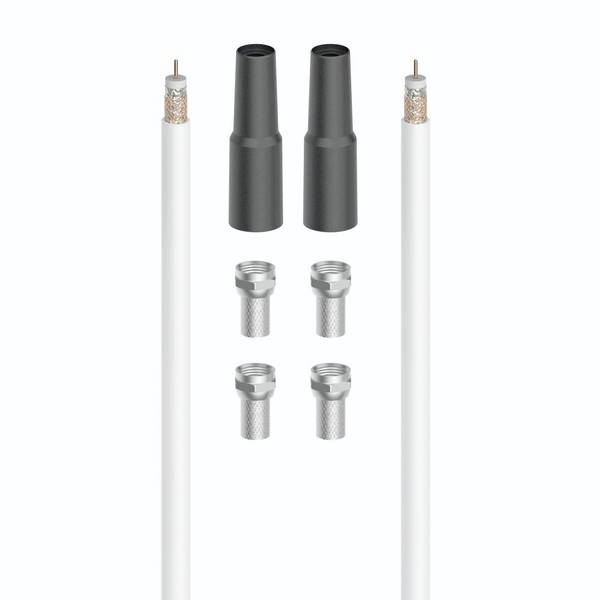 Hama SAT Câble de raccordement  20 m 100 dB quadruple blindage blanc