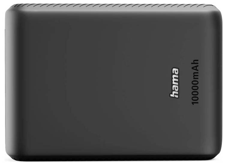Batterie externe Hama 10000mAh présentée en vue de face sur fond blanc.