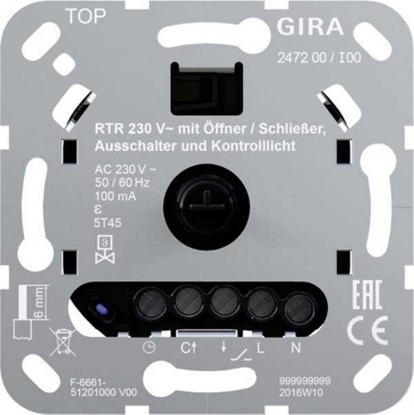 GIRA 247200  Régulateur d'ambiance encastré   1 pc(s)
