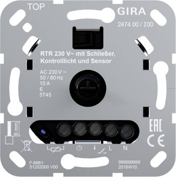 GIRA 247400  Régulateur d'ambiance encastré   1 pc(s)