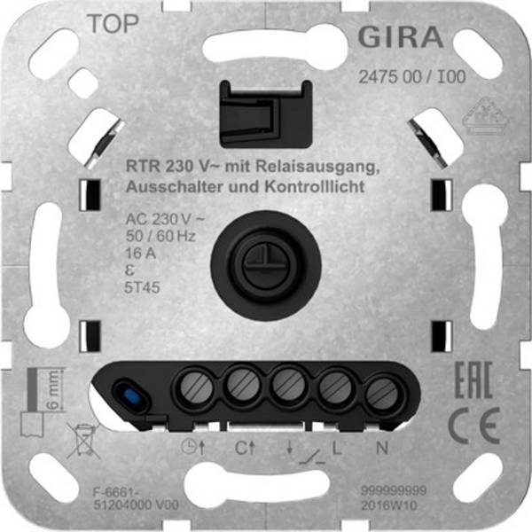 GIRA 247500  Régulateur d'ambiance encastré   1 pc(s)