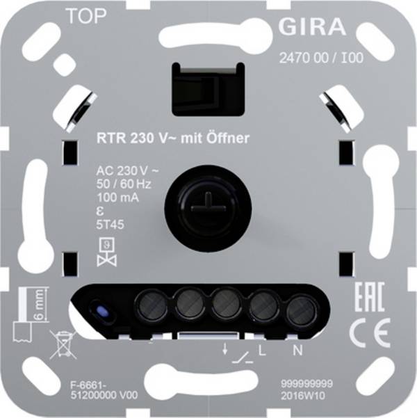 GIRA 247000  Régulateur d'ambiance encastré   1 pc(s)