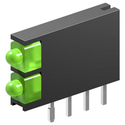 Kingbright Boîtier LED (CBI - Circuit Board Indicator) Élément LED vert (Ø x H) 1.8 mm x 4.7 mm Bulk-0