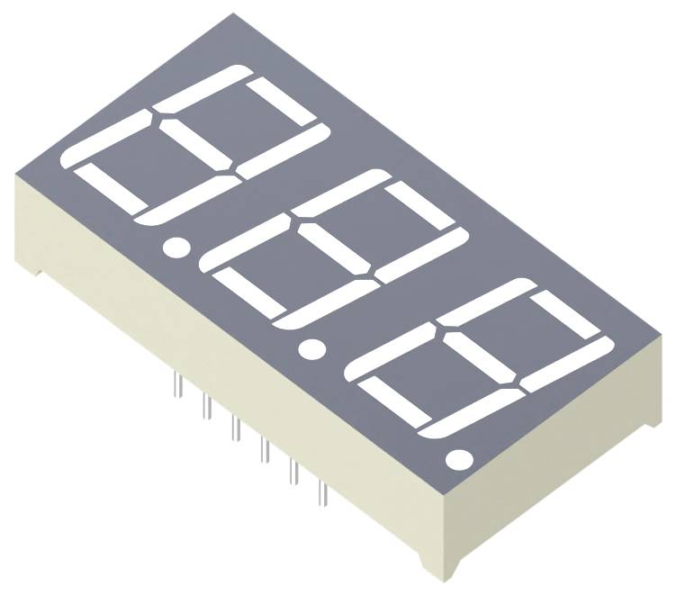 Kingbright Afficheur 7 segments rouge 14.2 mm 1.95 V, 2.5 V Nombre de chiffres: 3 BC56-12SURKWA-0