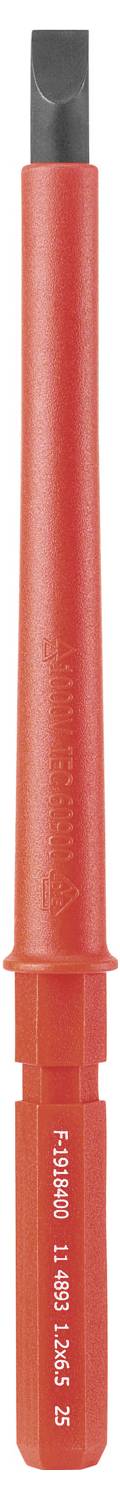 Une seringue d'insuline rouge étiquetée « 1 mL U-100 » avec un capuchon de piston noir.